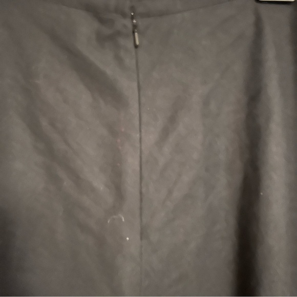 Vintage Talbots Skirt sz 10 Petite Black Linen Floral Cutouts Eyelet A Line Midi - Picture 3 of 7